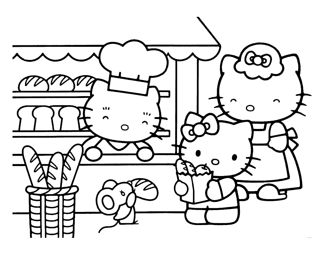 Hello kitty coloring pages for kids