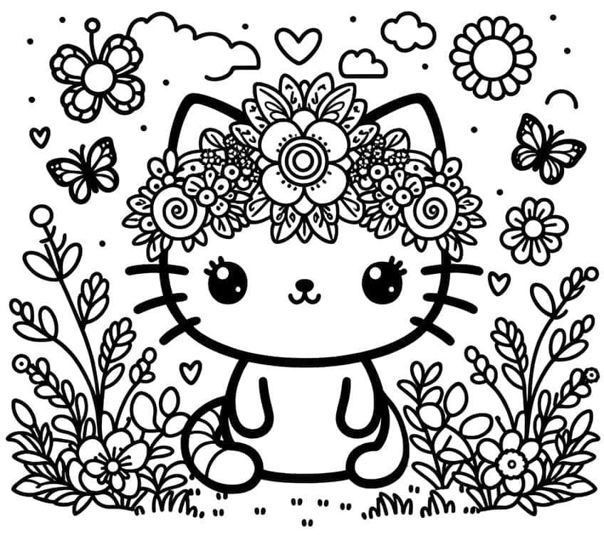 Hello kitty coloring pages