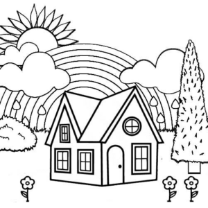 House coloring pages printable for free download