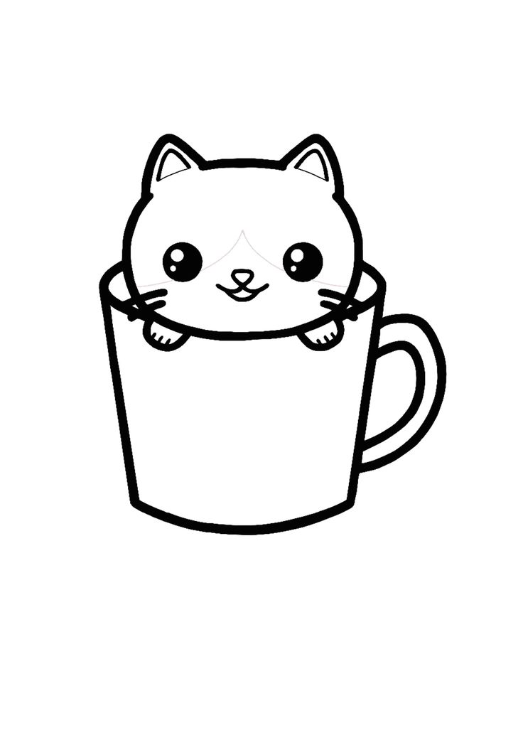 Kawaii cat teacup coloring page kitty coloring cat coloring page cat colors