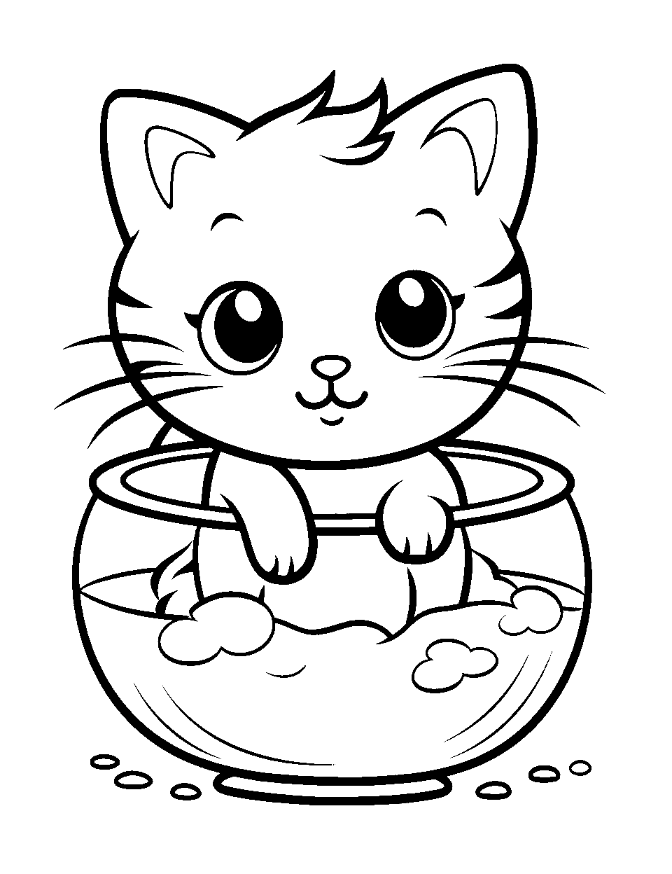 Kitten coloring pages free printable sheets