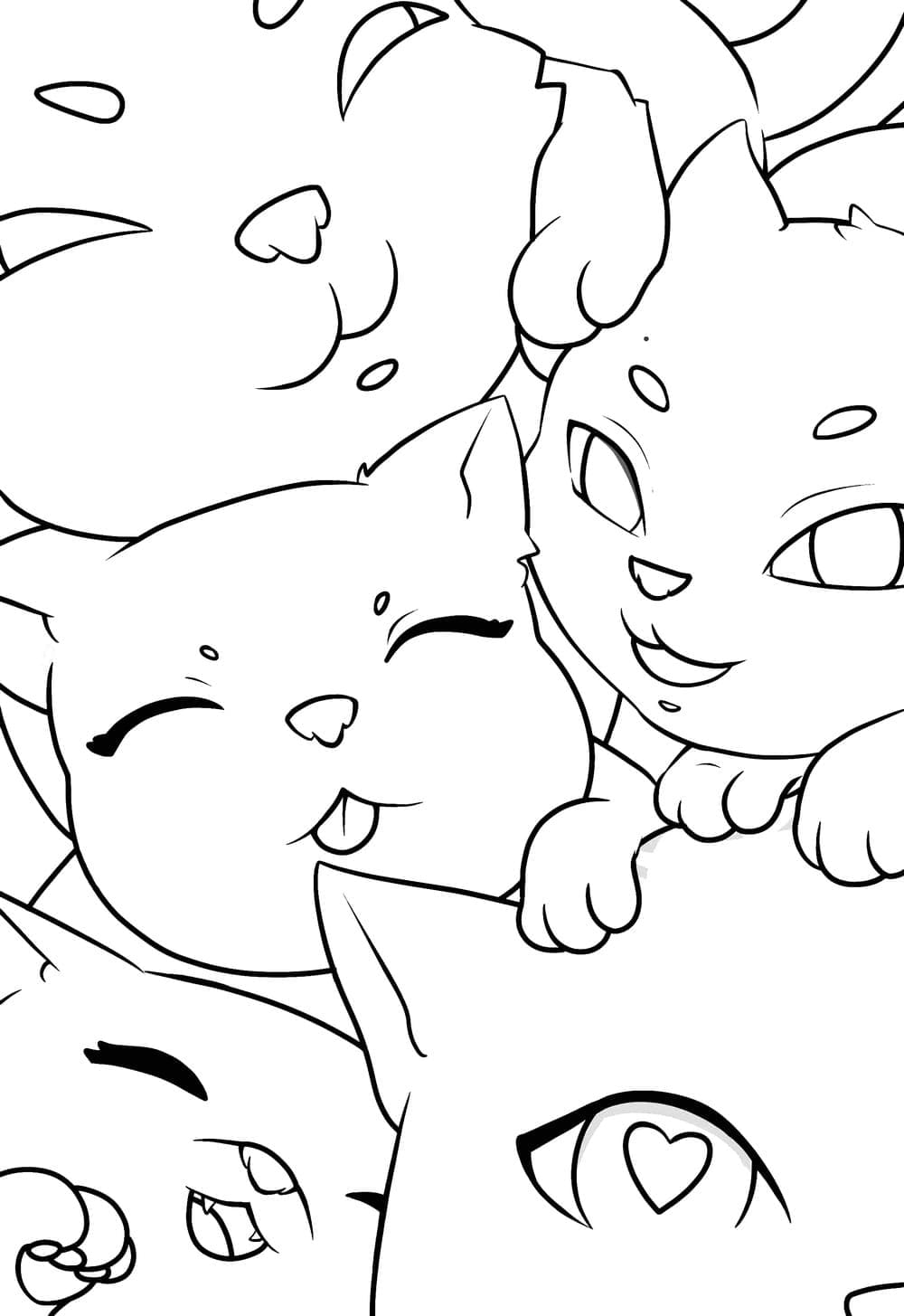 Kittens printable coloring page