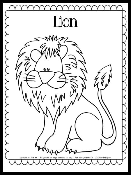 Lion coloring page free printable â the art kit