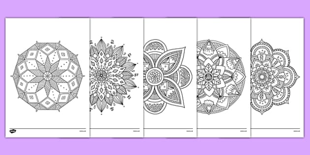 Mandala colouring pages mindfulness activities