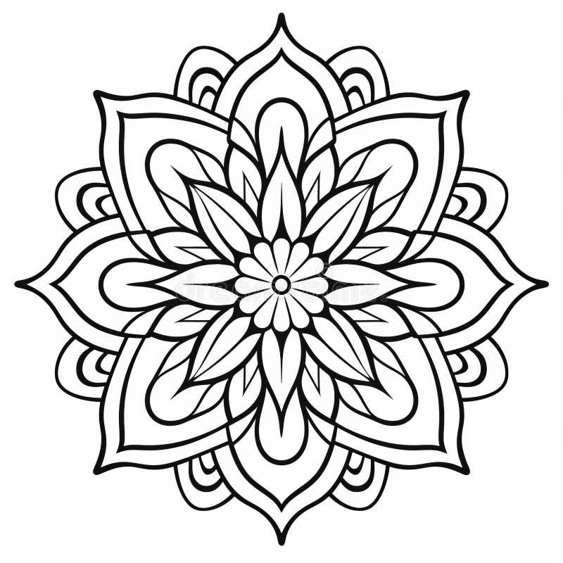 Mandala coloring page stock photos