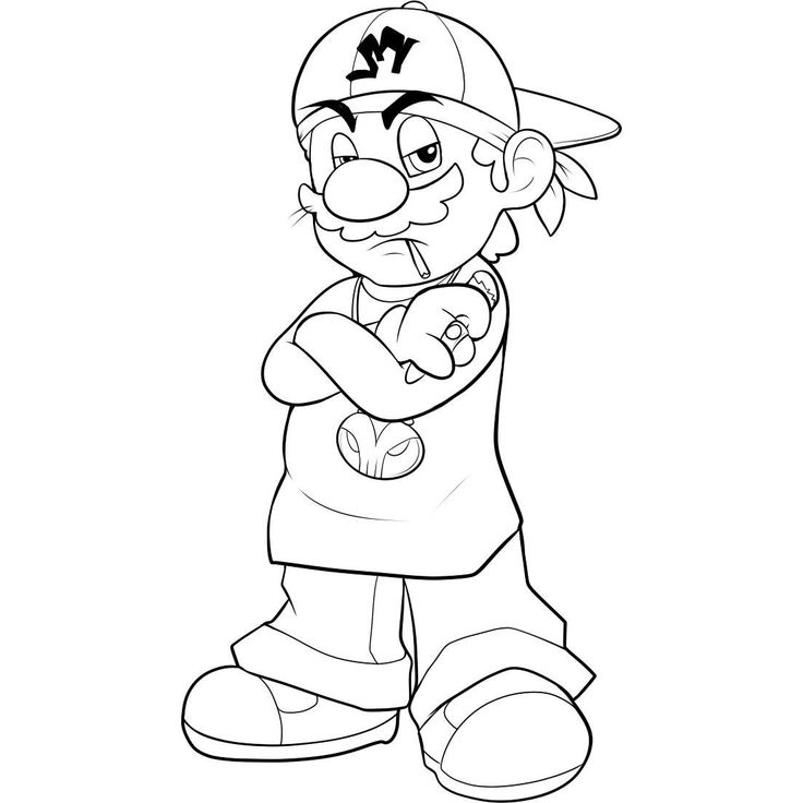 Free printable mario coloring pages for kids easy cartoon drawings graffiti characters drawing cartoon characters