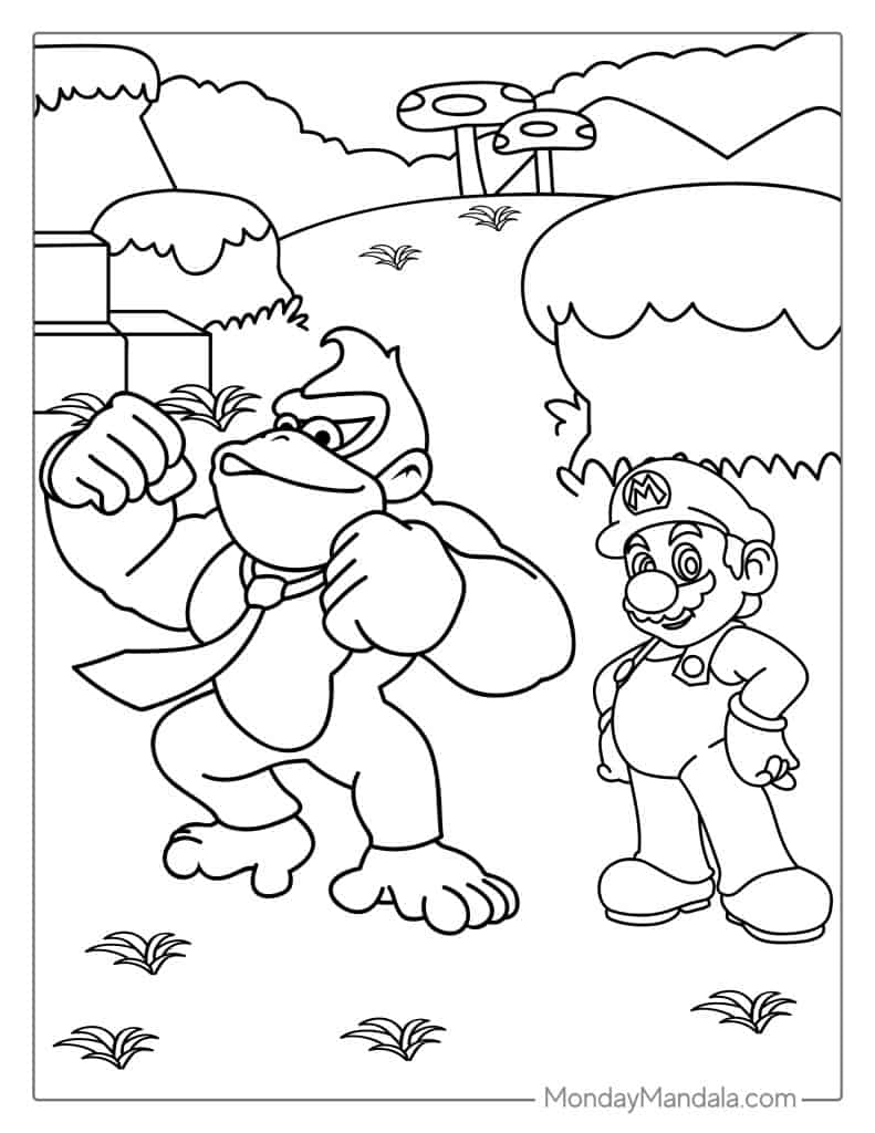 Mario coloring pages free pdf printables