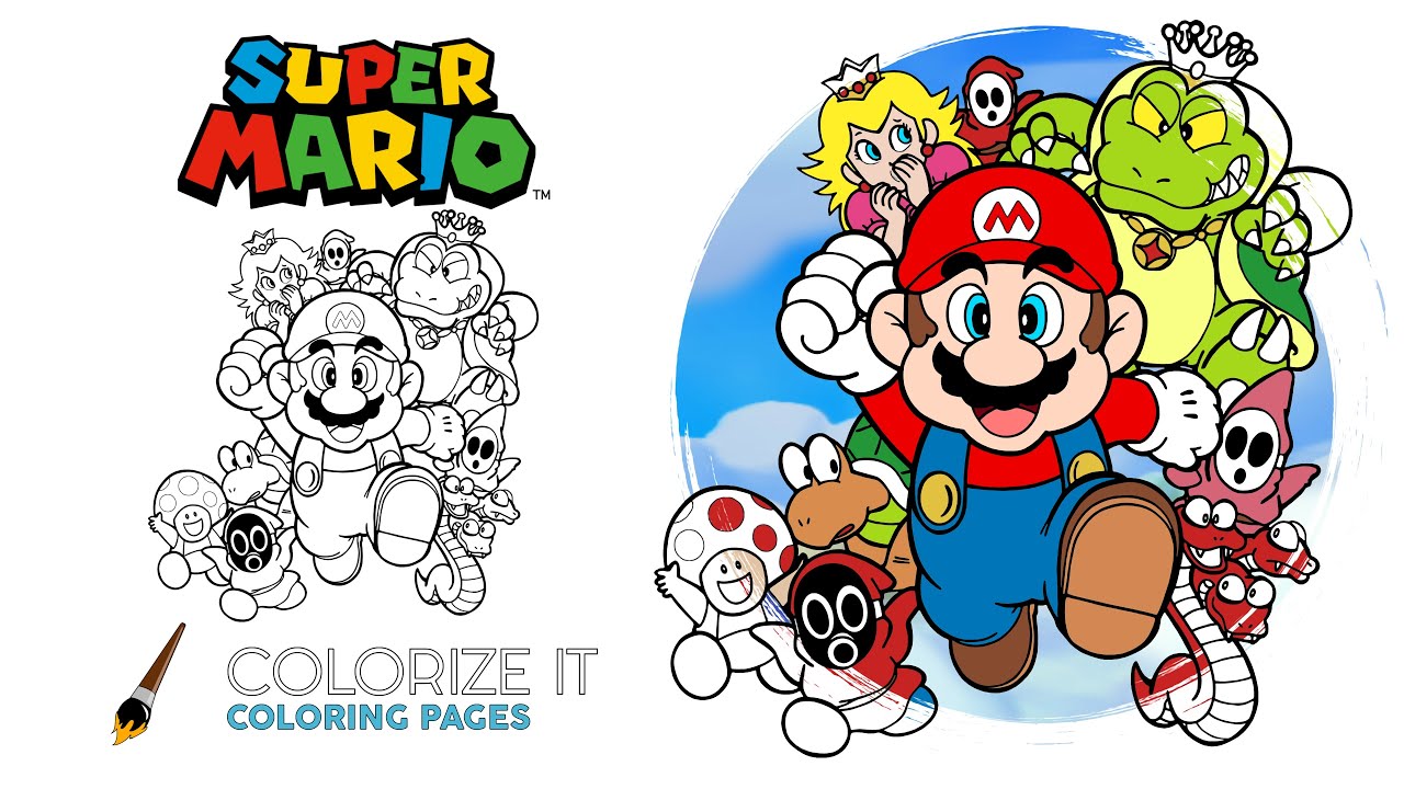 Super mario bros coloring book mario coloring pages mario kart