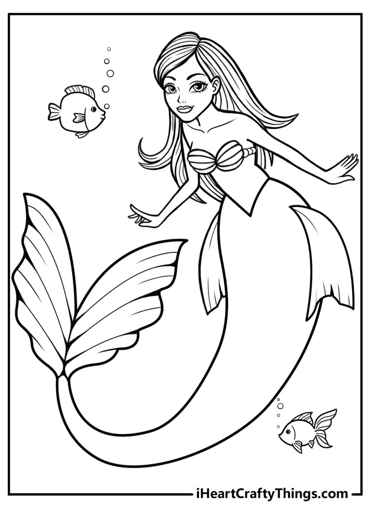 Mermaid coloring pages free printables