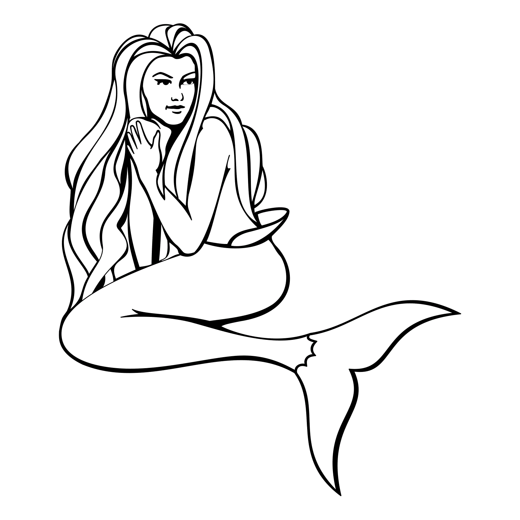 Free printable mermaid coloring pages for kids