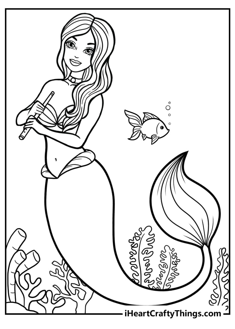 Mermaid coloring pages free printables