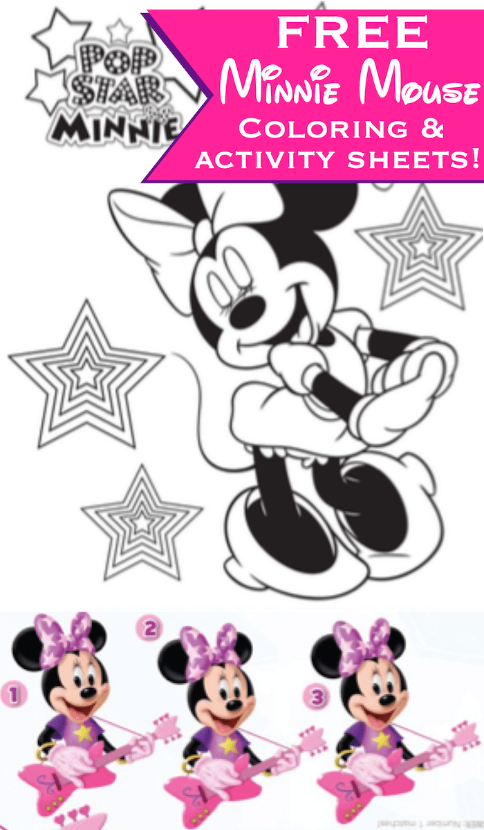 Free minnie mouse printable coloring pages and activity sheets