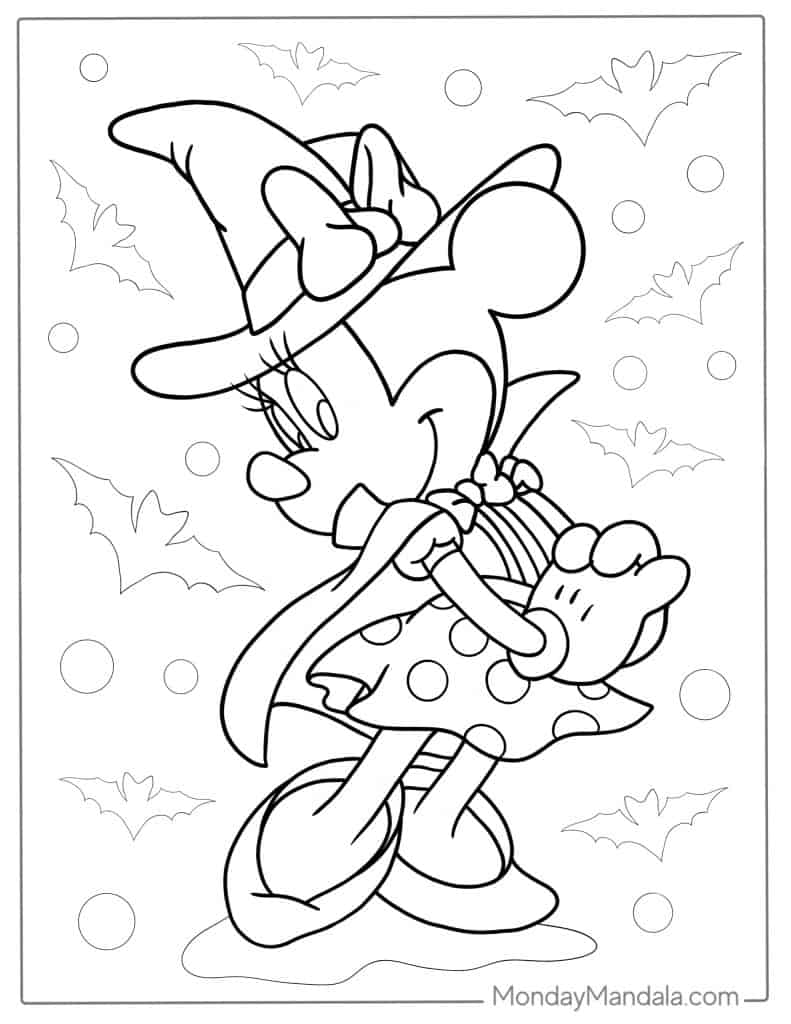 Minnie mouse coloring pages free pdf printables