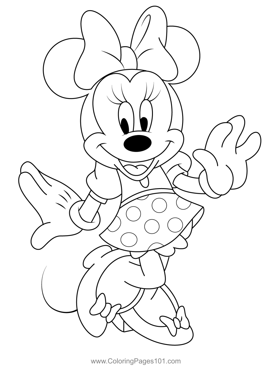 Mickey minnie so happy coloring page for kids