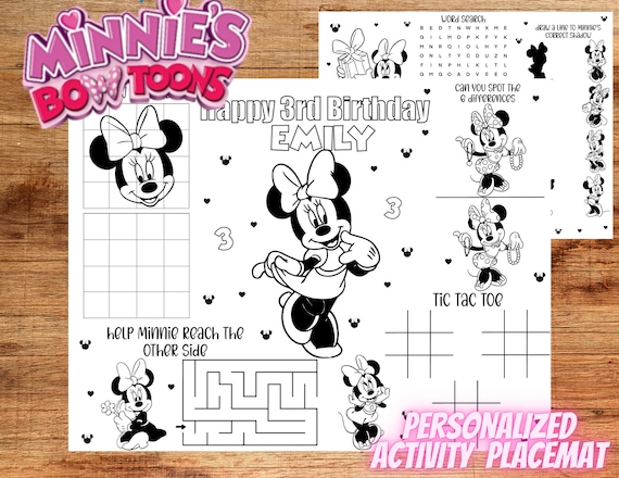 Minnie mouse activity mat minnie mouse coloring pages