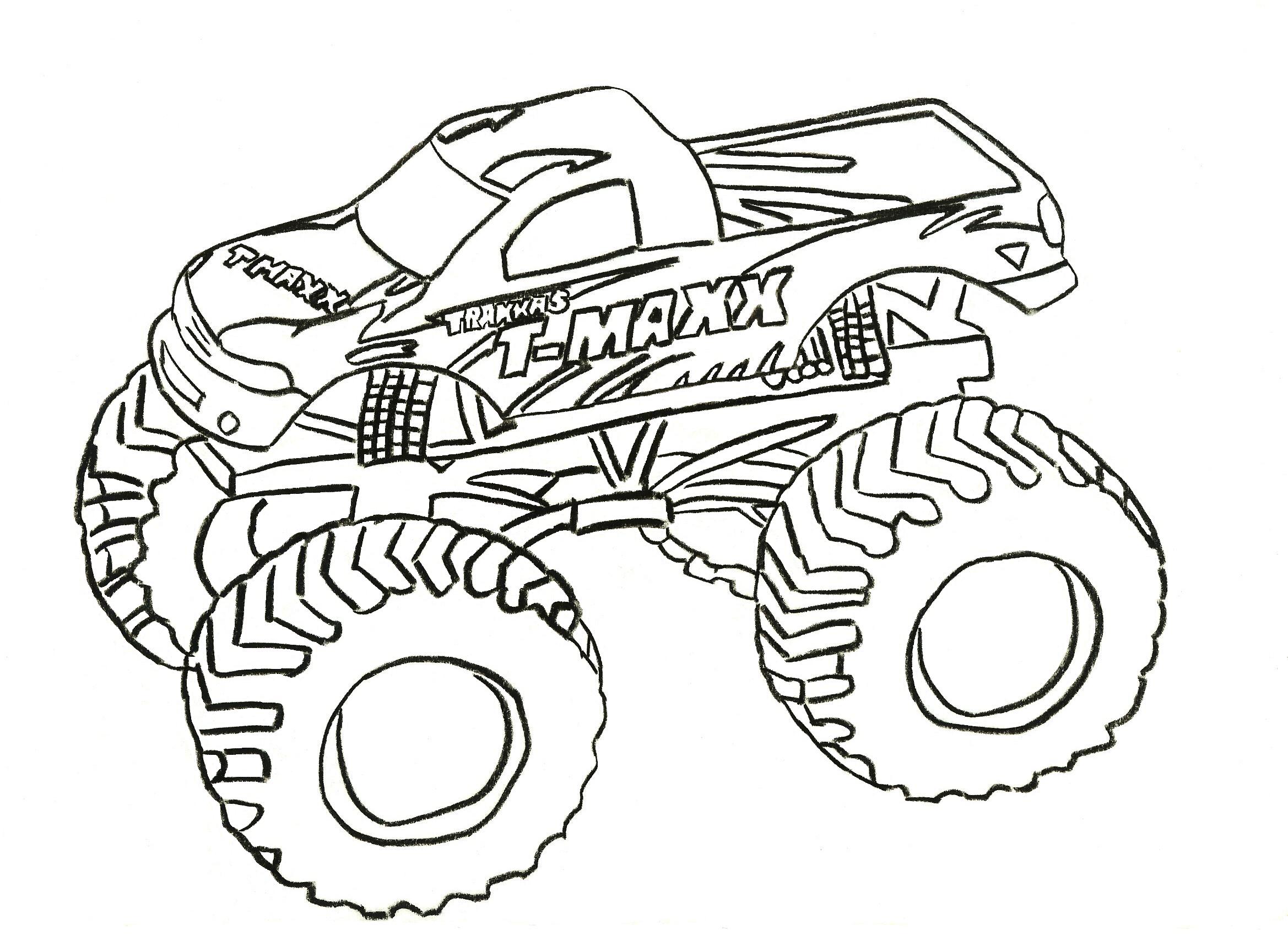 Free printable monster truck coloring pages for kids