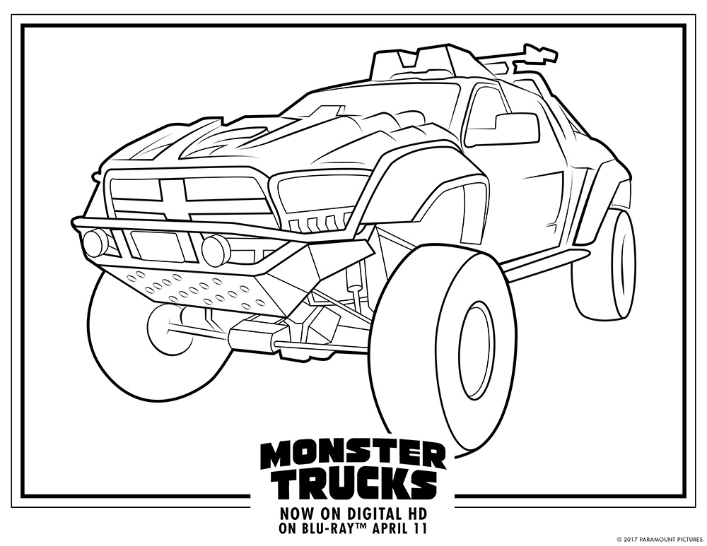 Monster trucks printable coloring pages â all for the boys