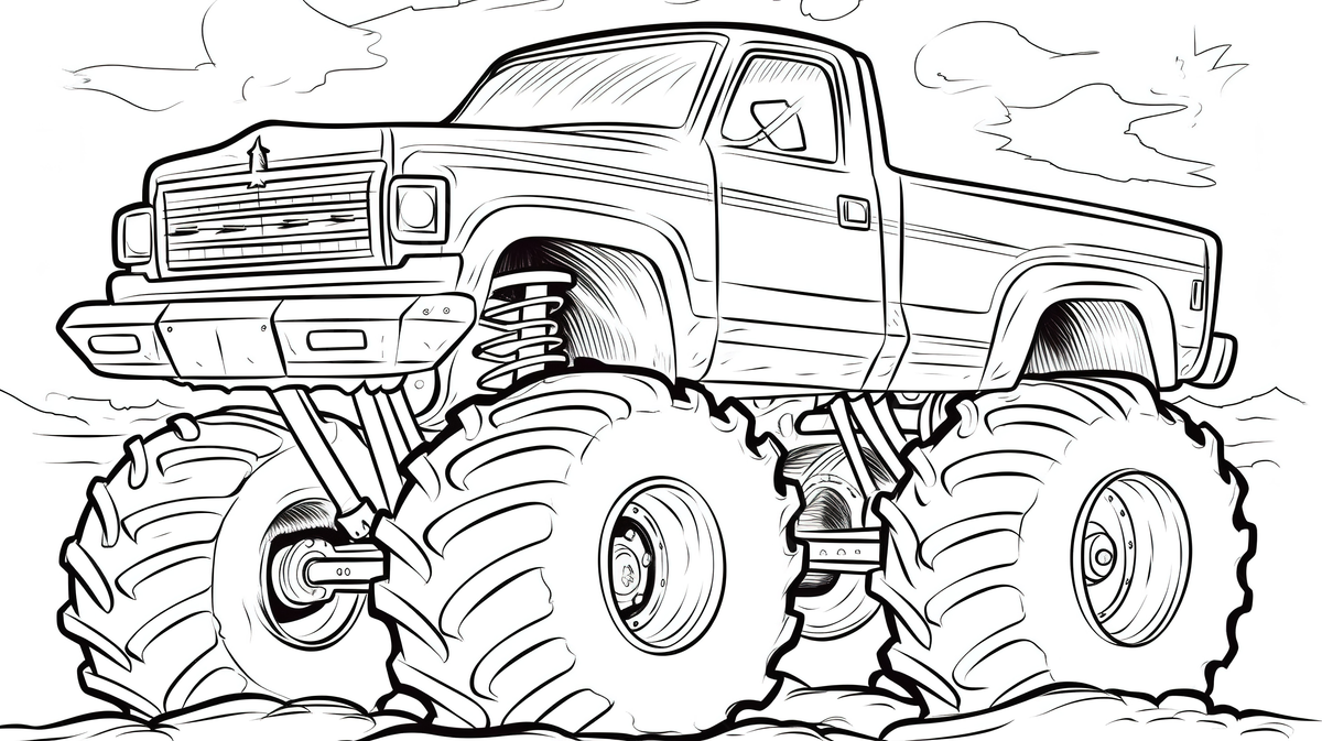 Printable monster truck coloring pages background monster truck coloring pictures monster truck background image and wallpaper for free download