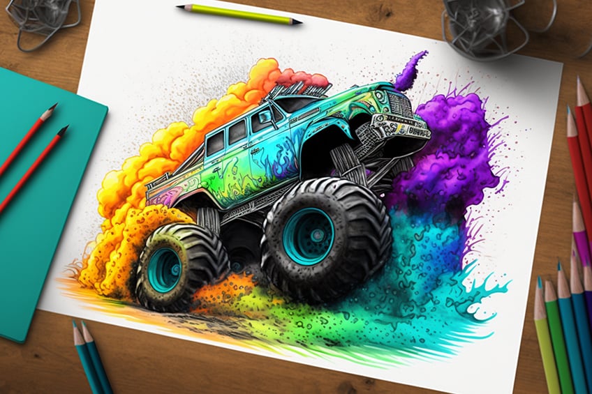 Monster truck coloring pages