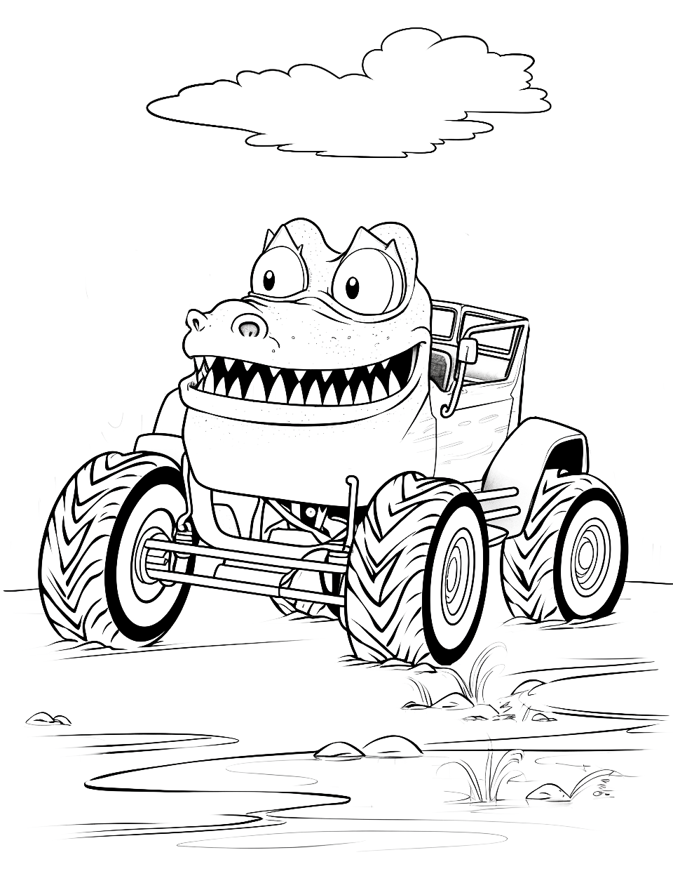 Monster truck coloring pages free printable sheets