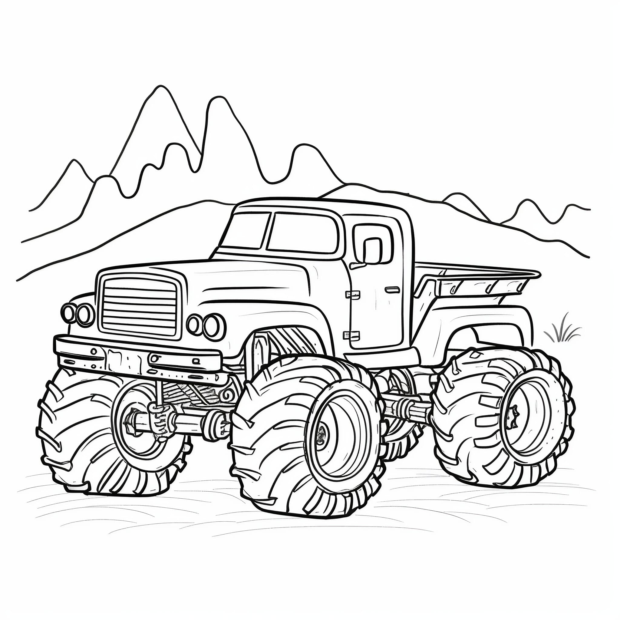 Monster truck coloring pages free printable