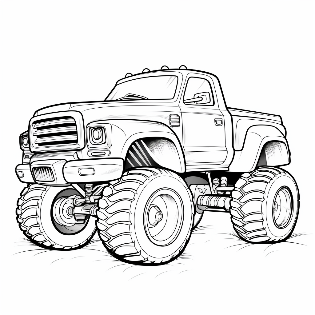 Monster truck free coloring pages