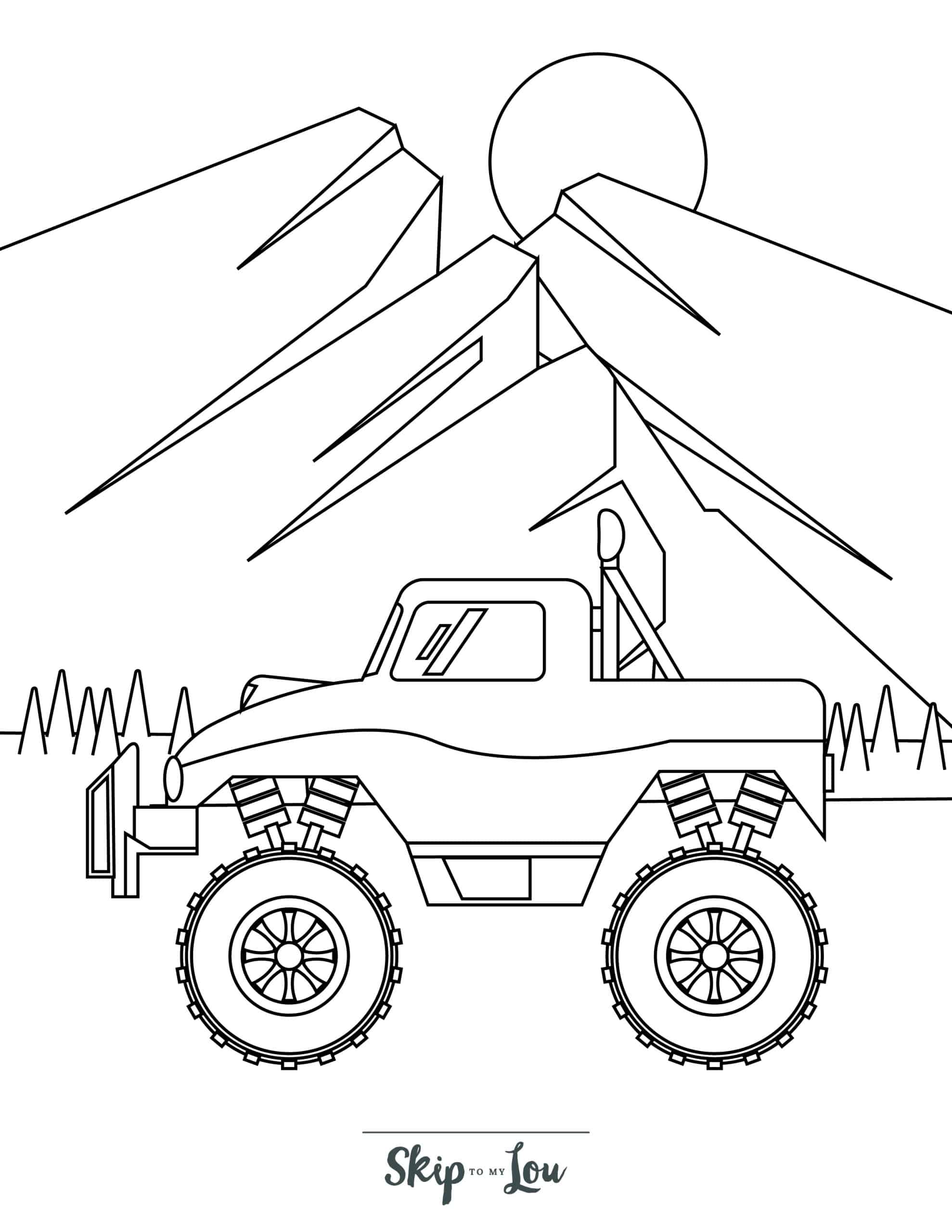 Free printable monster truck coloring pages skip to my lou