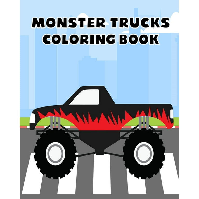 Monster trucks coloring book fun coloring pages for kids paperback