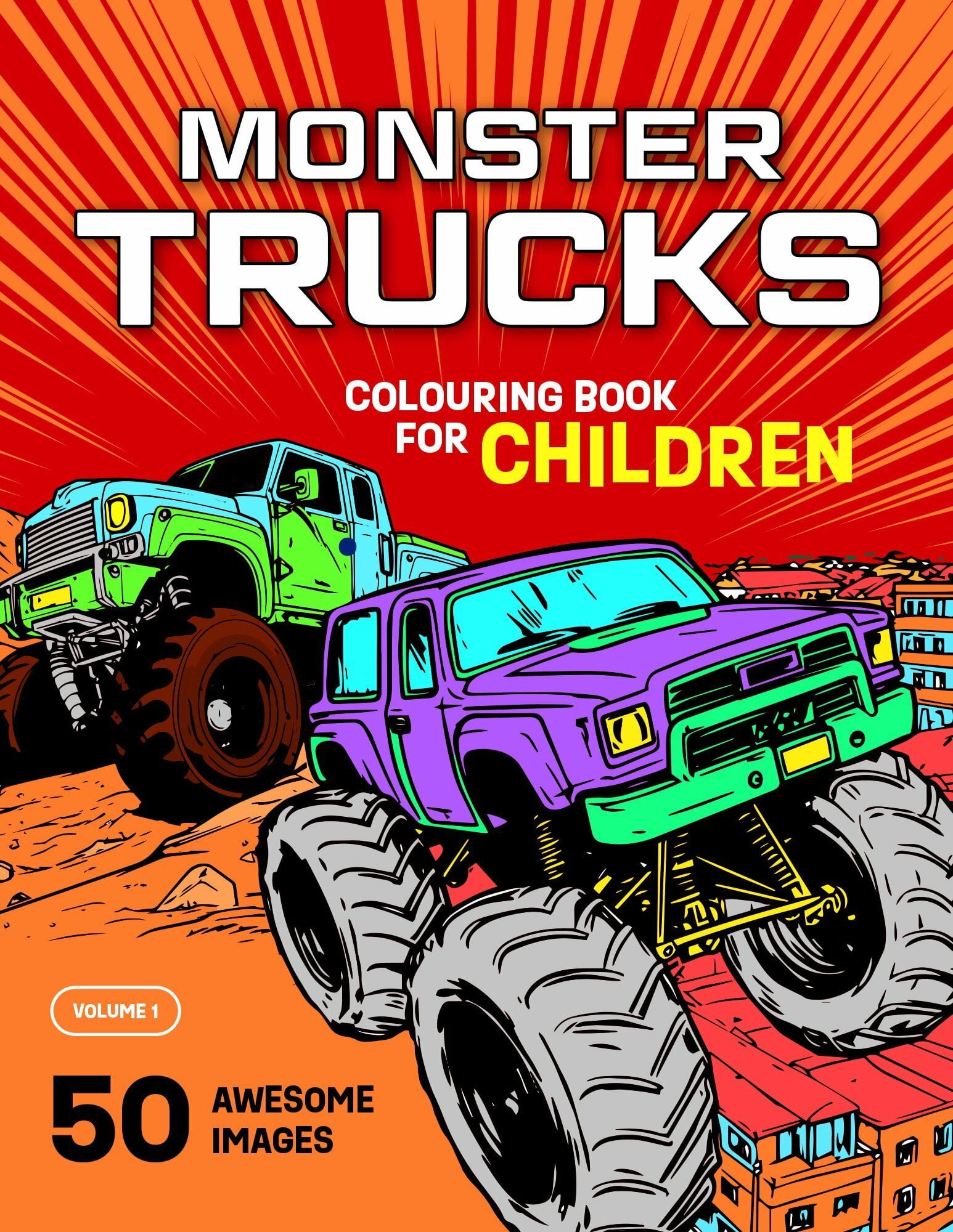 Monster trucks colouring book for children vol