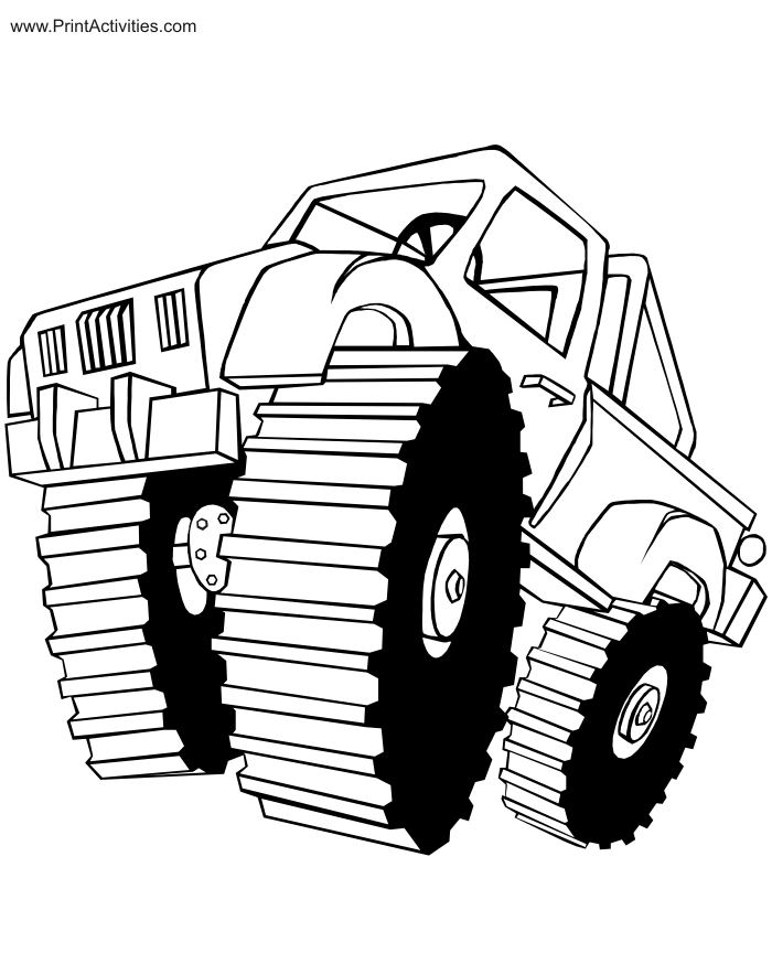 Monster truck coloring page free coloring sheet