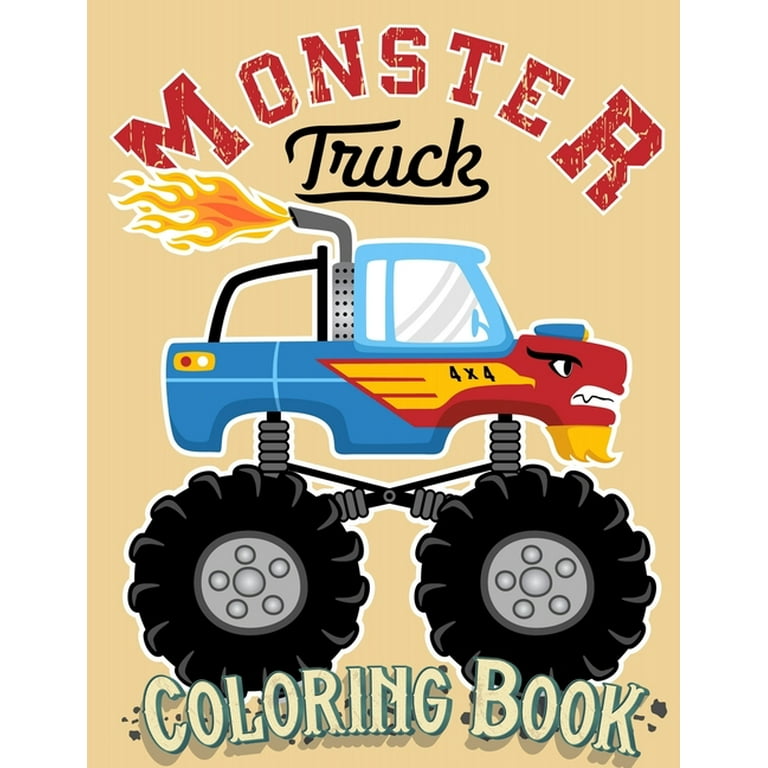 Monster truck coloring book for kids ages