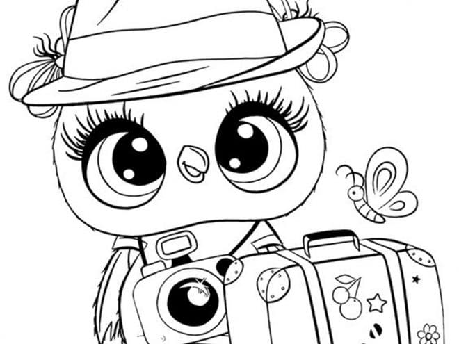 Free easy to print owl coloring pages