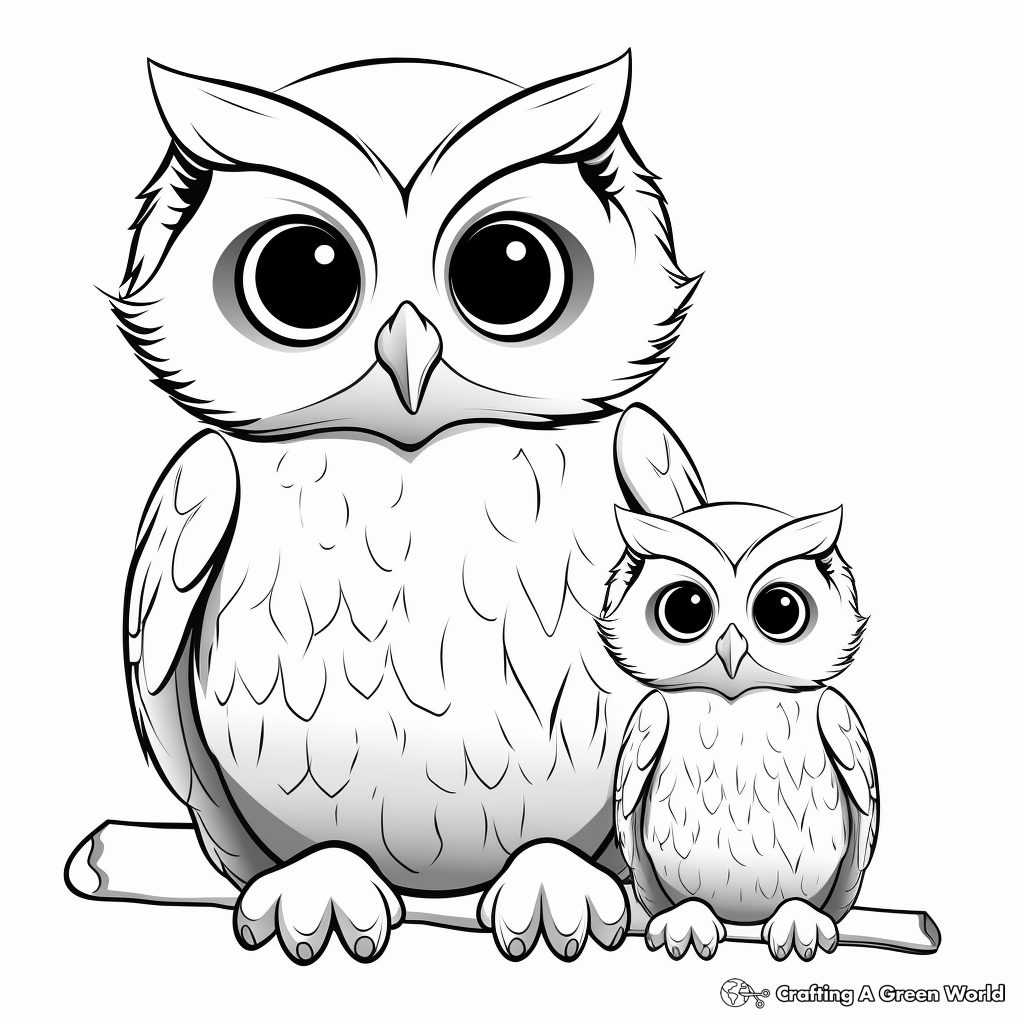Realistic owl coloring pages