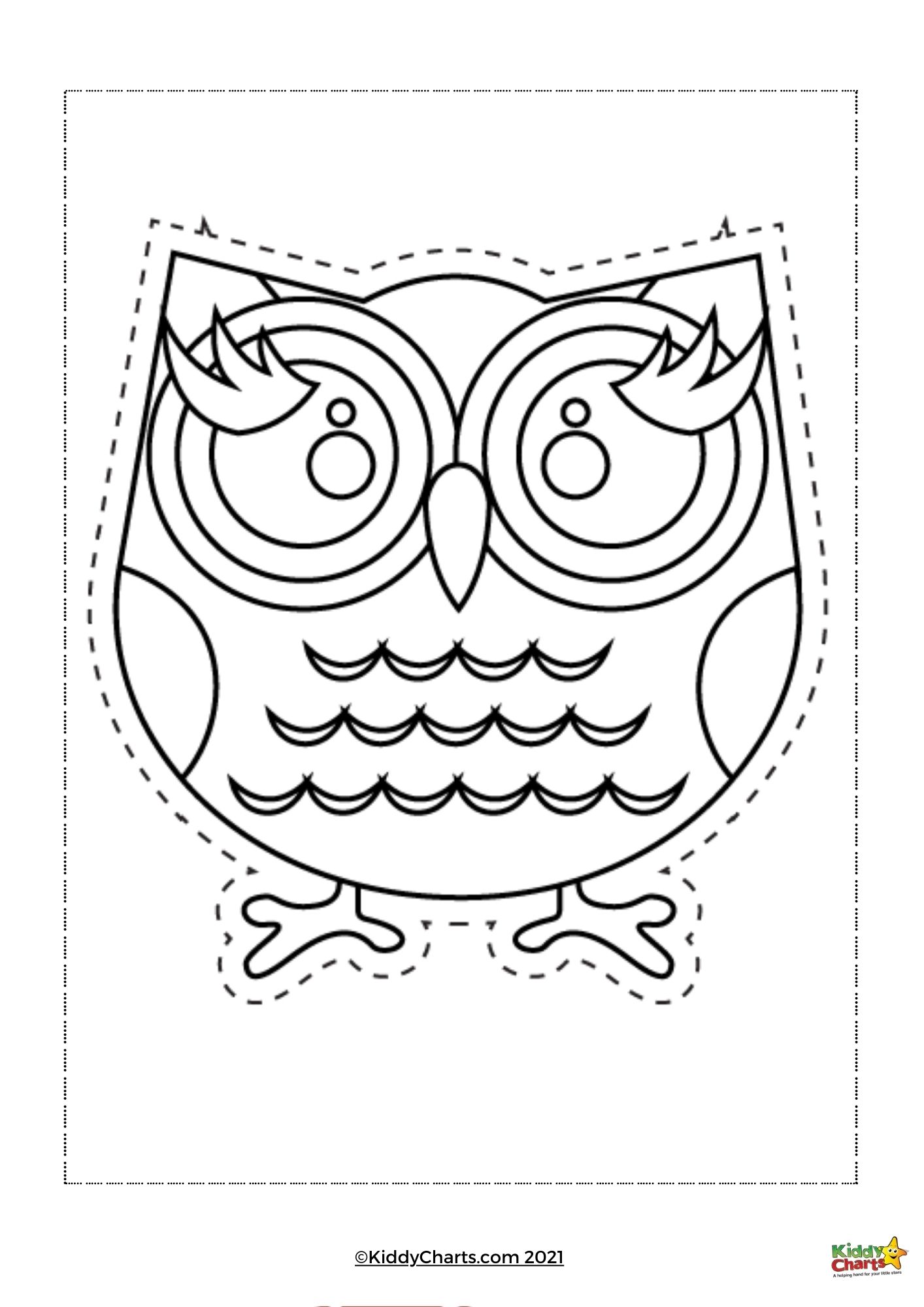 Owl coloring pages cut and colour owls