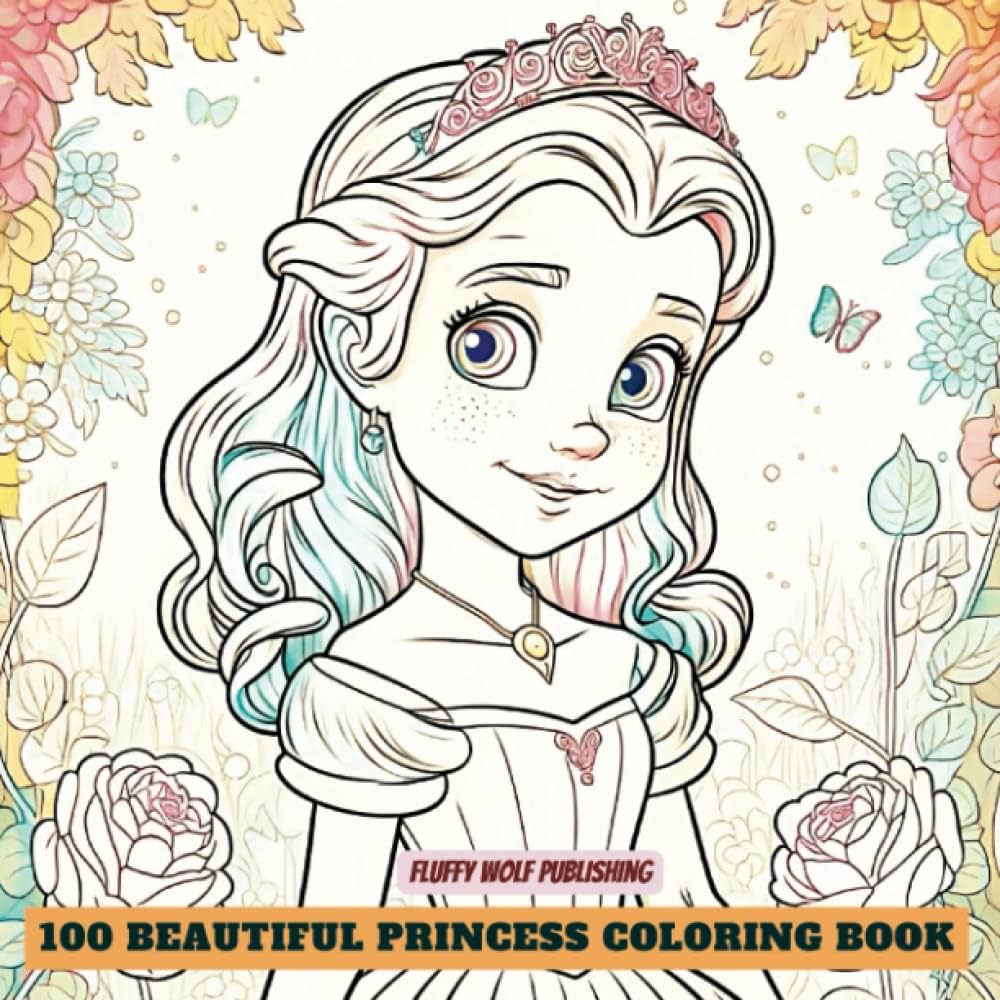Beautiful princess coloring book easy and large print hand