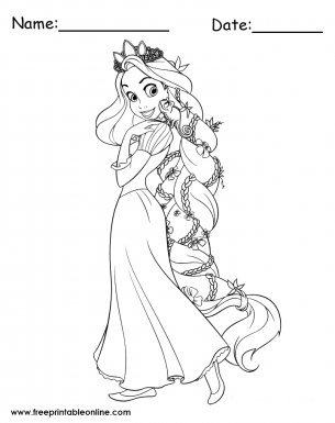 Princess rapunzel coloring sheet