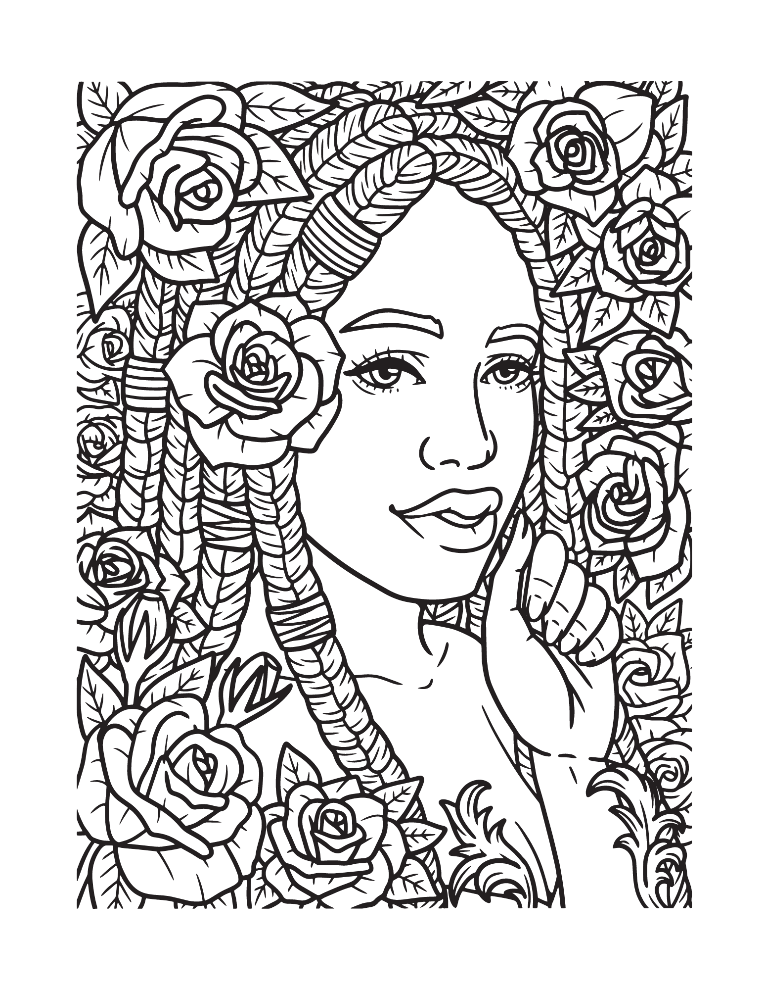 Free printable rose coloring pages for kids and adults