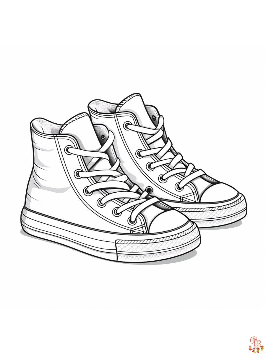 Printable sneaker coloring pages free for kids and adults