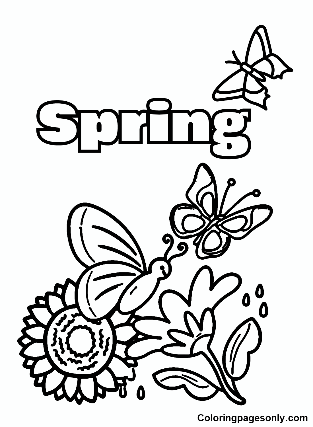 First day of spring coloring pages printable for free download