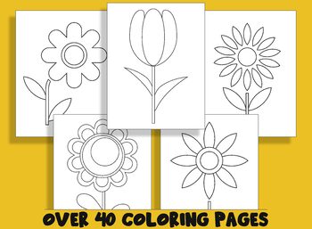 Spring flowers coloring book printable coloring pages for kids