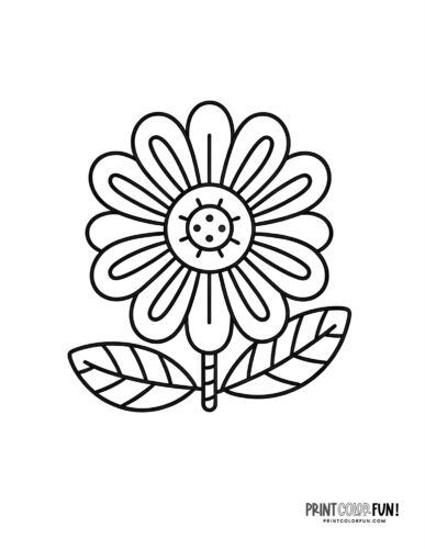 Flower coloring pages clipart to color a whole garden at