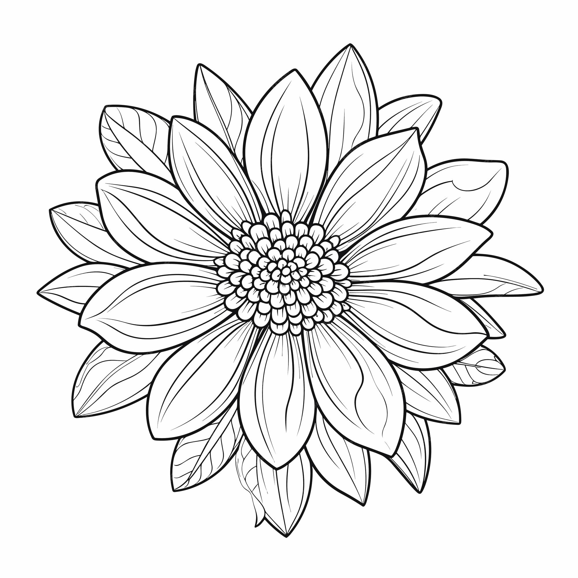 Premium vector cute flowers printable coloring page spring floral isolated on white background