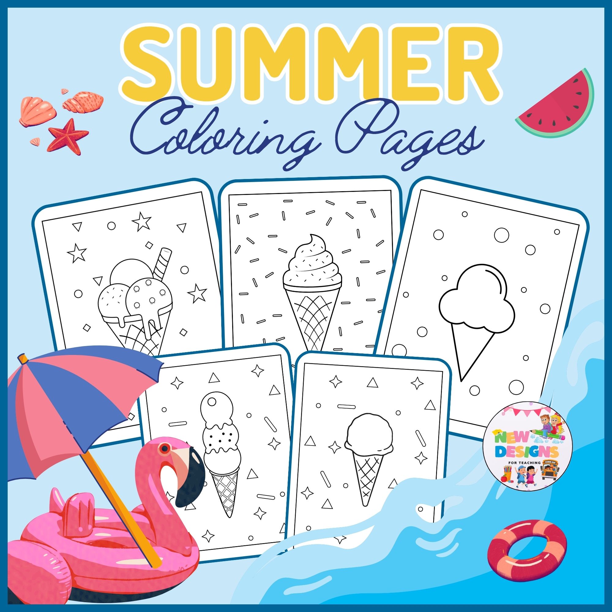 Summer ice cream coloring pages end of the year activitiesprintable worksheets made by teachers