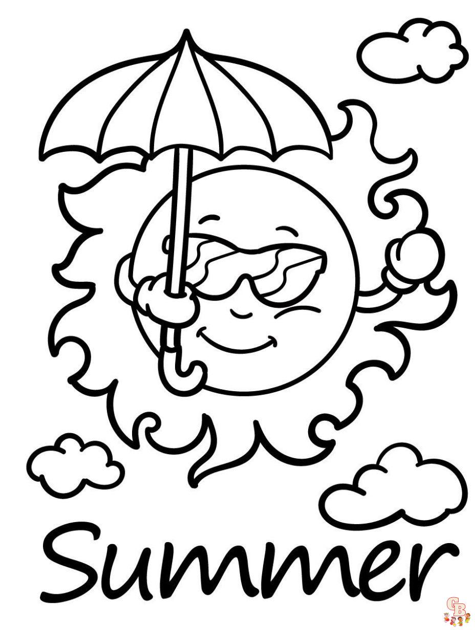 Summer coloring pages free and printable for kids and adults