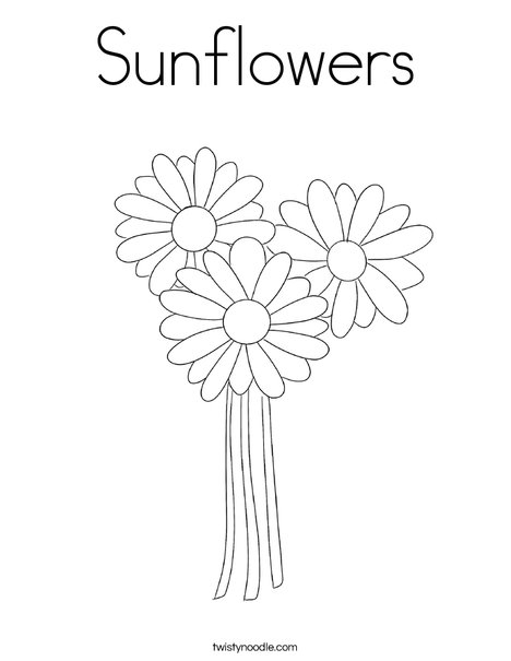 Sunflowers coloring page