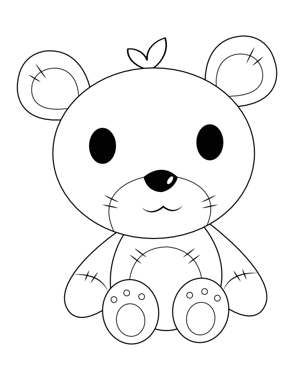 Printable teddy bear coloring page