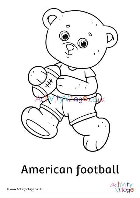 American football teddy bear louring page