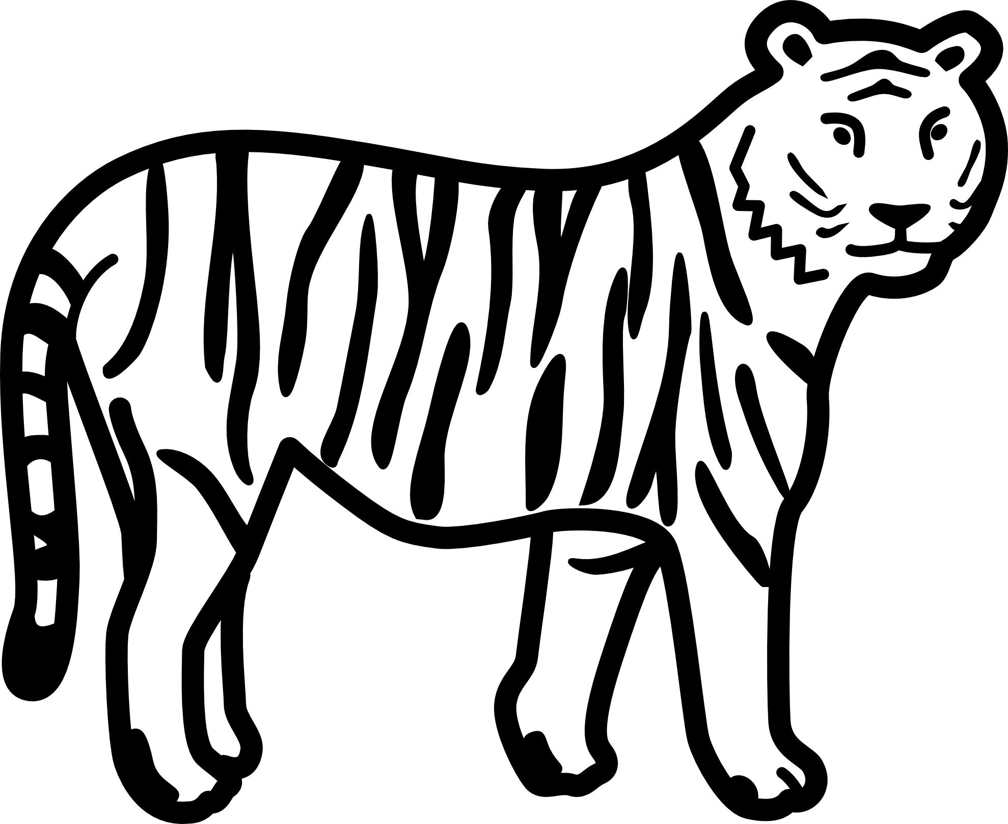 Free printable tiger coloring pages for kids