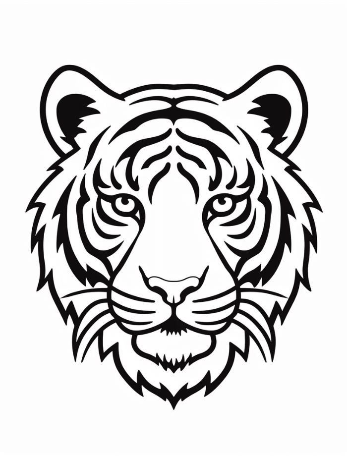 Tiger coloring pages hue therapy