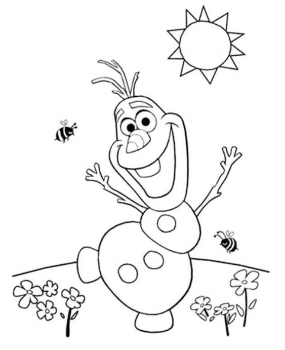 Free easy to print olaf coloring pages